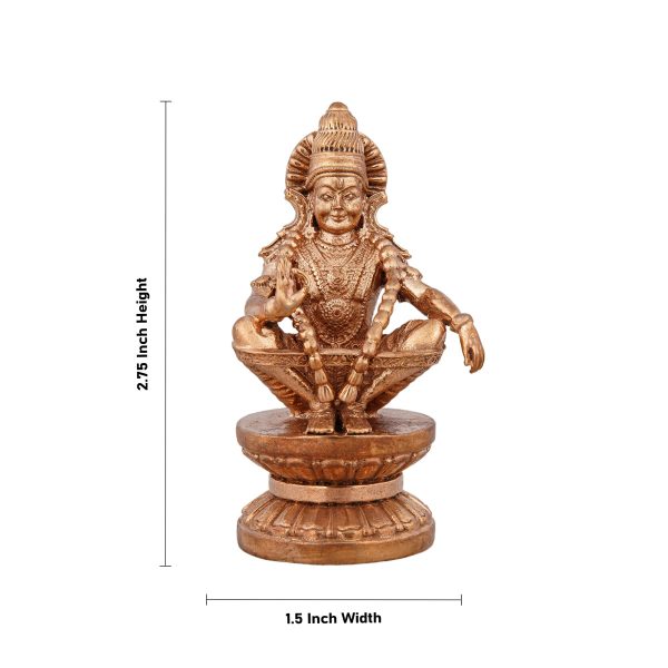 Ayyappan Statue - 2.75 x 1.5 Inches | Panchaloha Statue  Ayyappa Idol  Ayyappan Vigraham for Pooja  170 Gms For Discount