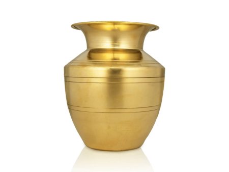 Brass Lota - 5.5 x 4 Inches | Brass Kalash Pot  Iyengar Vaishnav Chombu for Pooja  260 Gms Approx Supply