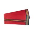 Veshti - 2 Mtrs | 3 Line Rudraksha Border Dhoti  Red Colour Vesti for Men Online