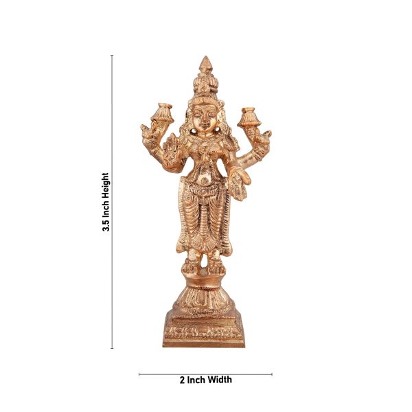 Laxmi Murti - 3.5 x 2 Inches | Panchaloha Statue  Standing Lakshmi Idol for Pooja  100 Gms Approx Fashion