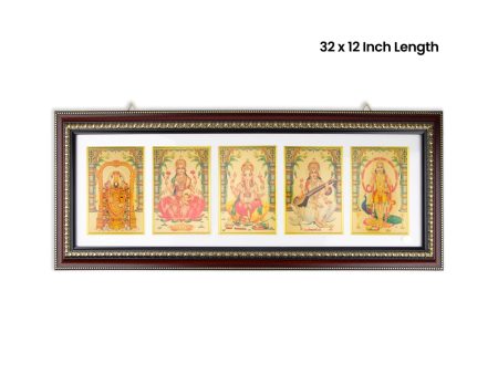 Photo Frame - 32 x 12 Inches | 5 In 1 Picture Frame  Rosewood Synthetic Frame for Wall For Sale