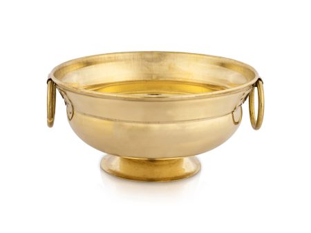 Flower Pot With Base - 2 x 4 Inches | Brass Uruli With Handle  Urli for Home Decor  70 Gms Approx Cheap