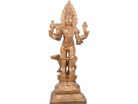 Shiva Statue - 6 x 3 Inches | Panchaloha Statue  Kala Bhairava Statue  Kaal Bhairav Murti for Pooja  590 Gms Supply