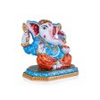 Ganesh Murti - 5 x 5 Inches | Aluminium Vinayagar Statue Sitting On Chowki  Painted Ganpati Murti for Pooja Online Sale