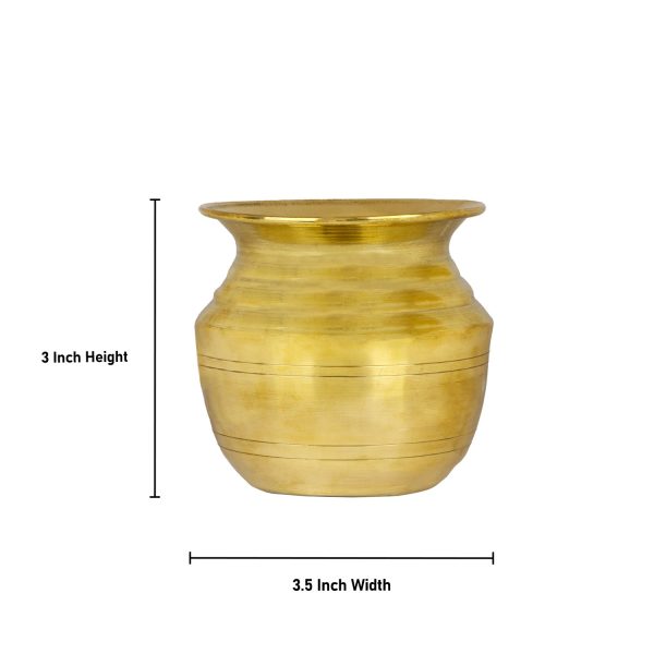 Brass Lota - 3 x 3.5 Inches | Kalash  Pooja Pot  Chombu for Home  150 Gms Approx For Cheap