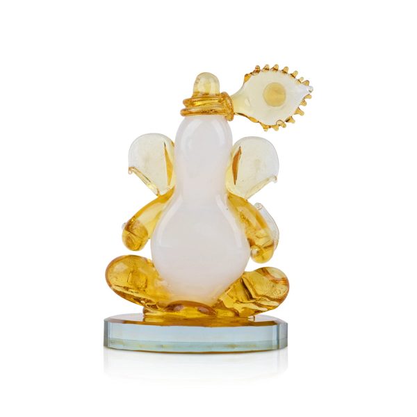 Ganesh Murti - 2.5 x 0.75 Inches | Crystal Ganpati Murti  Sitting Vinayaka Statue for Pooja Hot on Sale