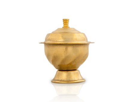 Kumkum Box - 2.5 x 2 Inches | Ruby Design Kumkum Bharani  Brass Sindoor Pot for Home  20 Gms Approx Supply