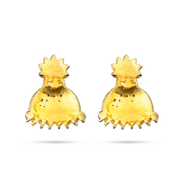 Stone Earring Pair - 1 Inch | Stud Earring  Stone Karnapathiram for Deity  5 Gms Approx Online Sale