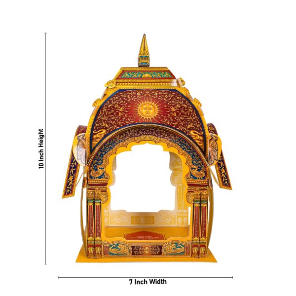 Ganpati Decoration Mandir - 10 x 7 Inches | Surya Makhar Design Paper Mandir  Eco Friendly Mandir Decoration For Cheap