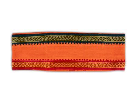 Towel - 30 x 60 Inches | Mla Border Design Angavastram  Orange Colour Kasavu Shawl for Men Supply