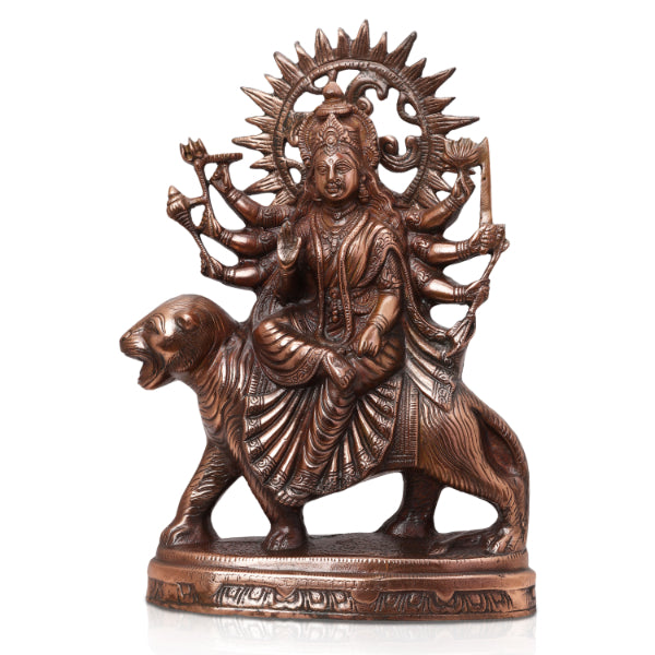 Durga Murti - 18 Inches | Durga Statue  Copper Idol  Durga Maa Idol for Pooja  2.240 Kgs Approx Fashion