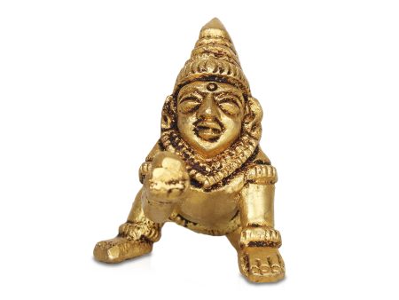 Crawling Krishna Murti - 1.5 x 1 Inches | Antique Brass Idol  Crawling Krishnan Statue for Pooja  40 Gms Approx For Cheap