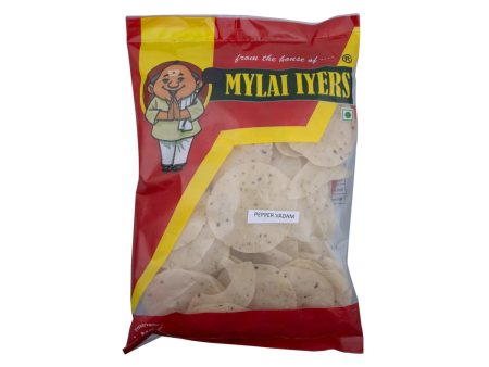 Mylai Iyers Pepper Vadam - 200 Gms | Pepper Vathal  Pepper Fryums  Pepper Papad Hot on Sale