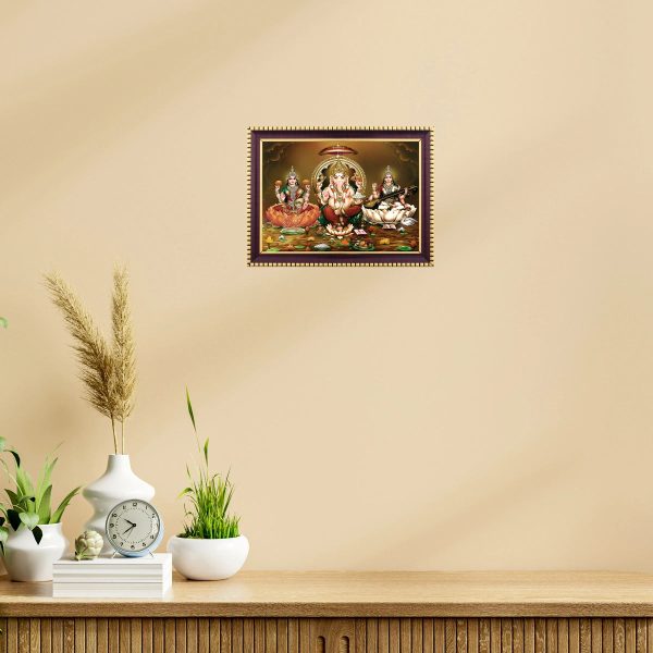 Lakshmi Ganesha Saraswathi Photo Frame | Picture Frame for Pooja Room Decor Online Sale