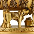 Cow With Calf Idol - 6.5 x 6 Inches | Antique Brass Idol  Kamdhenu Cow With Calf Statue for Home  2.180 Kgs on Sale