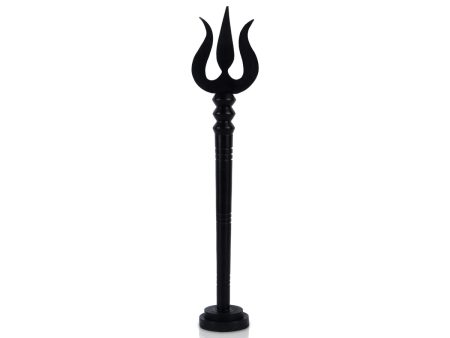 Trishul With Base - 10 x 1.5 Inches | Karungali Astras  Shiva Trishul  Ebony Soolam  Durga Trishul for Pooja For Sale