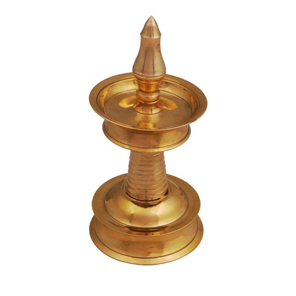 Kerala Vilakku - 6 Inches 255 Gms | 5 Face Nilavilakku  Brass Kerala Lamp for Pooja Fashion