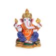 Ganesh Murti - 6 x 5 Inches | Aluminium Vinayagar Statue  Sitting Ganesha Statue  Painted Ganpati Murti for Pooja Hot on Sale