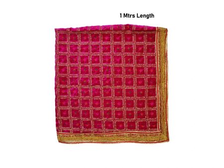 Mata Chunri - 1 Mtr | Velvet With Jari Design Mata Chunari  Chunri Shawl for Deity For Cheap