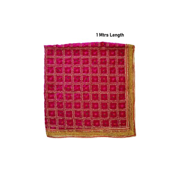 Mata Chunri - 1 Mtr | Velvet With Jari Design Mata Chunari  Chunri Shawl for Deity For Cheap