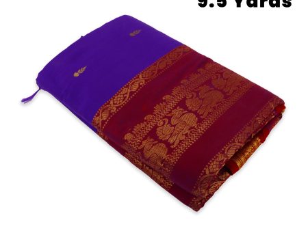 Saree - 9.5 Yards | Kalyani Silk Material  Jari Design Border Traditional Saree for Women on Sale