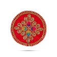 Thali Cover - 4 x 4 Inches | Velvet Pooja Aasan  Embroidery Design Puja Thali Cover for Pooja Online Hot Sale