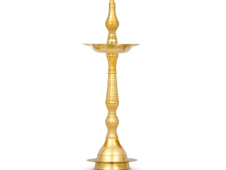 5 Face Kerala Vilakku - 16 x 5 Inches | Brass Kerala Kuthu Vilakku  Kerala Lamp for Pooja  780 Gms Approx Fashion