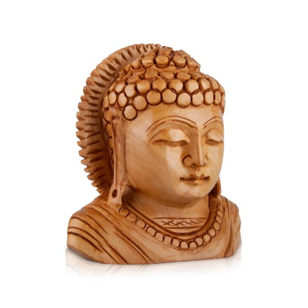 Buddha Bust Statue - 3 x 3 Inches | Wooden Statue  Buddha Idol  Buddha Murti for Pooja Cheap