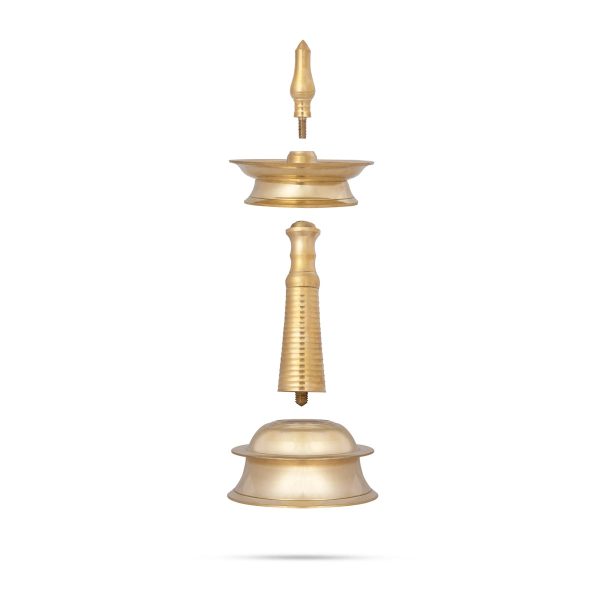 Kerala Vilakku - 10 x 4 Inches | Brass Deepam  Kerala Kuthu Vilakku  Kerala Lamp for Pooja  580 Gms Approx Sale