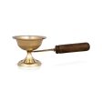 Dhoop Dhani With Wooden Handle - 2.75 x 8 Inches | Brass Dhup Dhani  Sambrani Burner for Pooja  220 Gms Approx Online