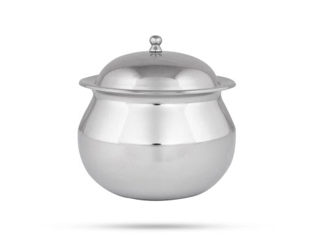 Pot With Lid - 6 x 5.5 Inches | Stainless Steel Cookware  Stainless Steel Pot for Home  415 Gms Approx For Discount