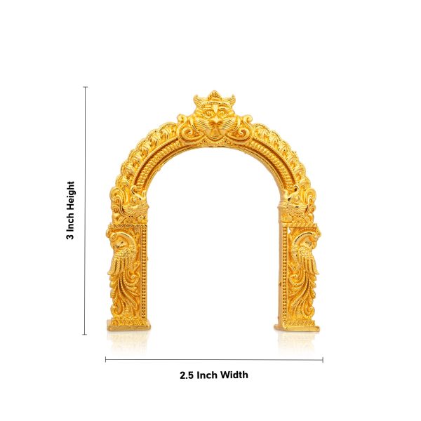 Gold Polish Arch - 3 x 2.5 Inches | Thiruvachi  Prabhavali for Idols Discount