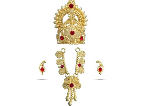 Mala Kireedam Earring Set - 2 x 1 Inches | Gold Polish Jewellery  Necklace Kiridam Earing for Deity Decor Discount