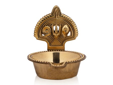 Shanku Chakra Namam Deepam - 3 x 2.5 Inches | Brass Deepam  Shanku Chakra Namam Diya  Vishnu Vilakku for Pooja Discount