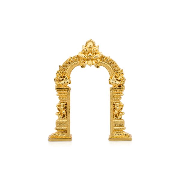 Gold Polish Arch - 2 x 1.5 Inches | Thiruvachi  Prabhavali for Idols Online now