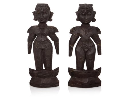 Marapachi Bommai Pair - 8 x 3.5 Inches | Wooden Statue  Marapachi Doll for Home Decor For Discount