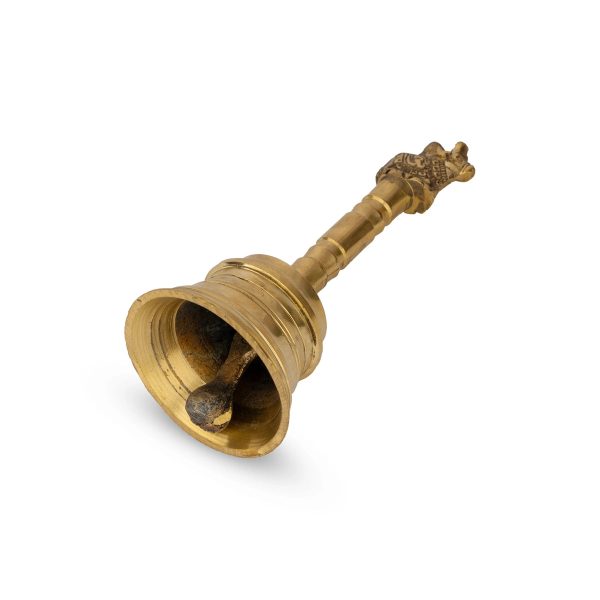 Brass Hand Bell - 6 x 1.25 Inches | Brass Bell  Nandi Handle Pooja Bell for Home  400 Gms Approx on Sale