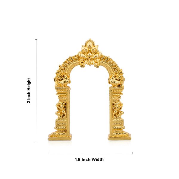 Gold Polish Arch - 2 x 1.5 Inches | Thiruvachi  Prabhavali for Idols Online now