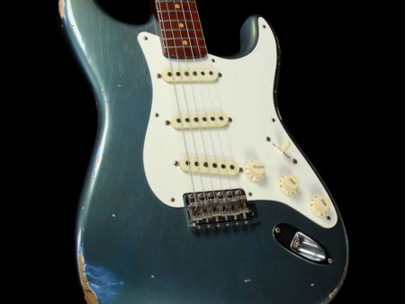 Used 2017 Fender Custom Dual Mag Stratocaster Relic Electric Guitar Aged LP Blue Supply