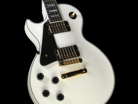 Used Gibson Custom Shop Les Paul Custom Left-Handed Electric Guitar Alpine White on Sale