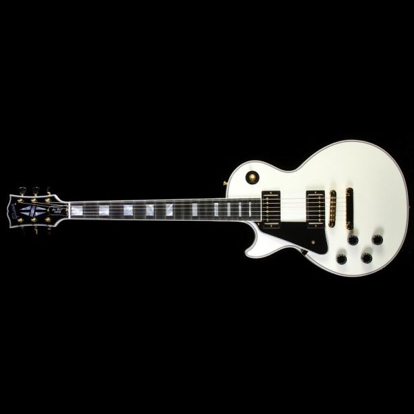 Used Gibson Custom Shop Les Paul Custom Left-Handed Electric Guitar Alpine White on Sale